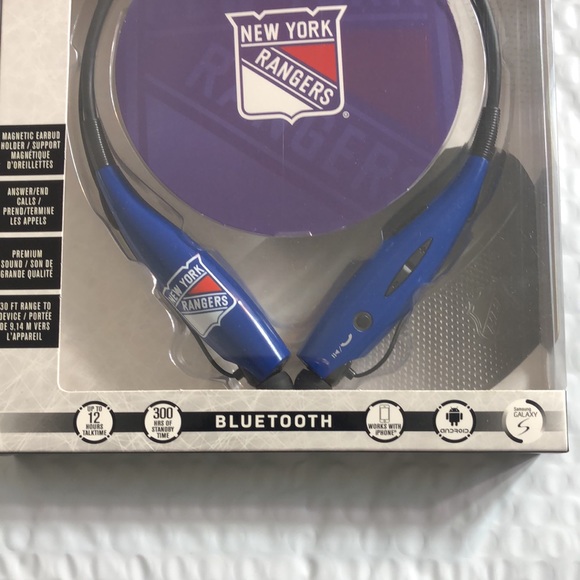 NHL Bluetooth Wireless Headset Neckband New York Rangers - Picture 3 of 4
